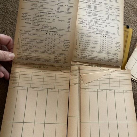 Lot Of Auction And Contract Bridge Score Pads Used - Picture 3 of 9